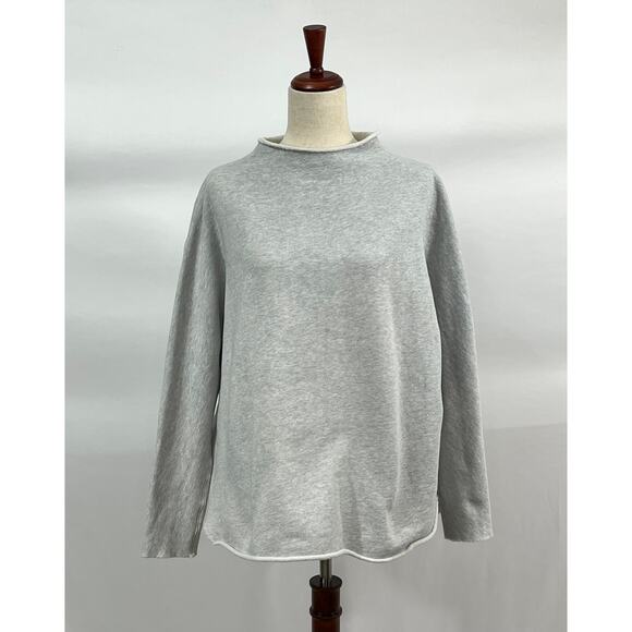 FRANK & EILEEN Sz L Large Gray Effie Funnel Neck Capelet Sweatshirt Top - Picture 7 of 12